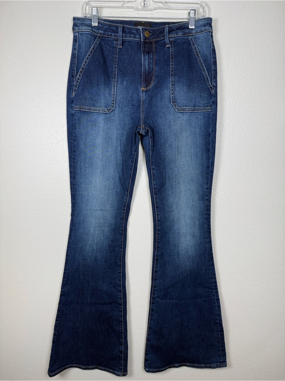 Driftwood Farrah Jeans Women 30 Flare High Rise Patch Pocket Stretch